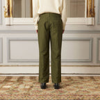 Pantalon Décontracté En Moleskine De Coton Vert Forêt