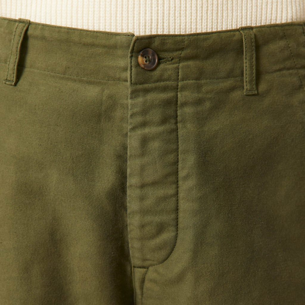 Pantalon Décontracté En Moleskine De Coton Vert Forêt