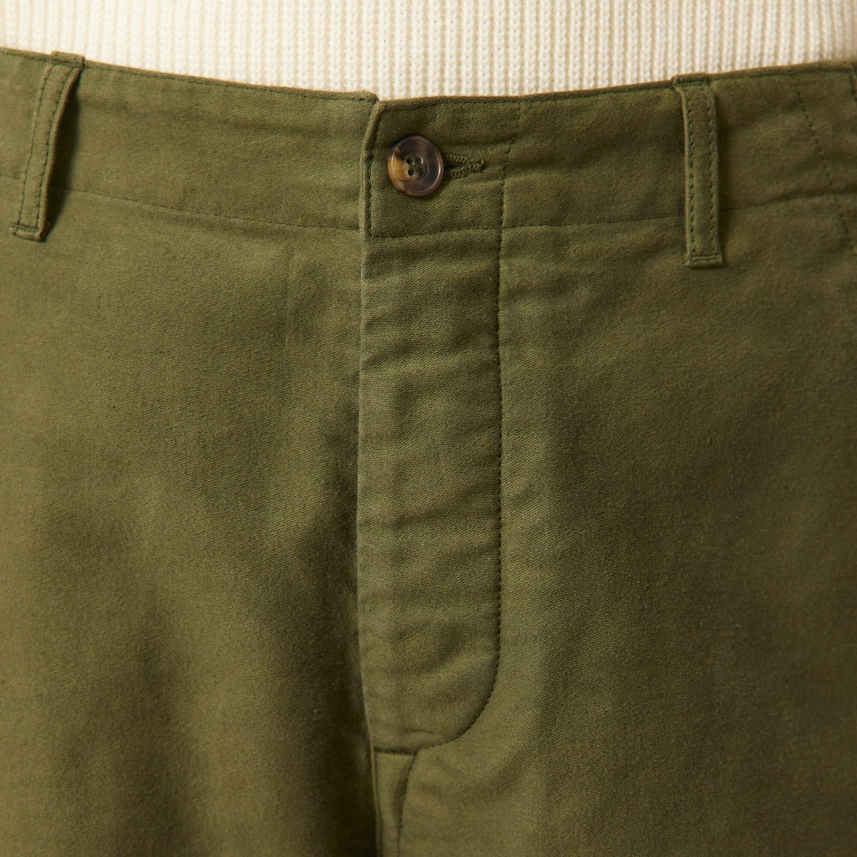 Pantalon Décontracté En Moleskine De Coton Vert Forêt
