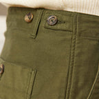 Pantalon Décontracté En Moleskine De Coton Vert Forêt
