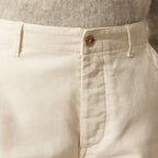 Pantalon Décontracté En Moleskine De Coton Écru