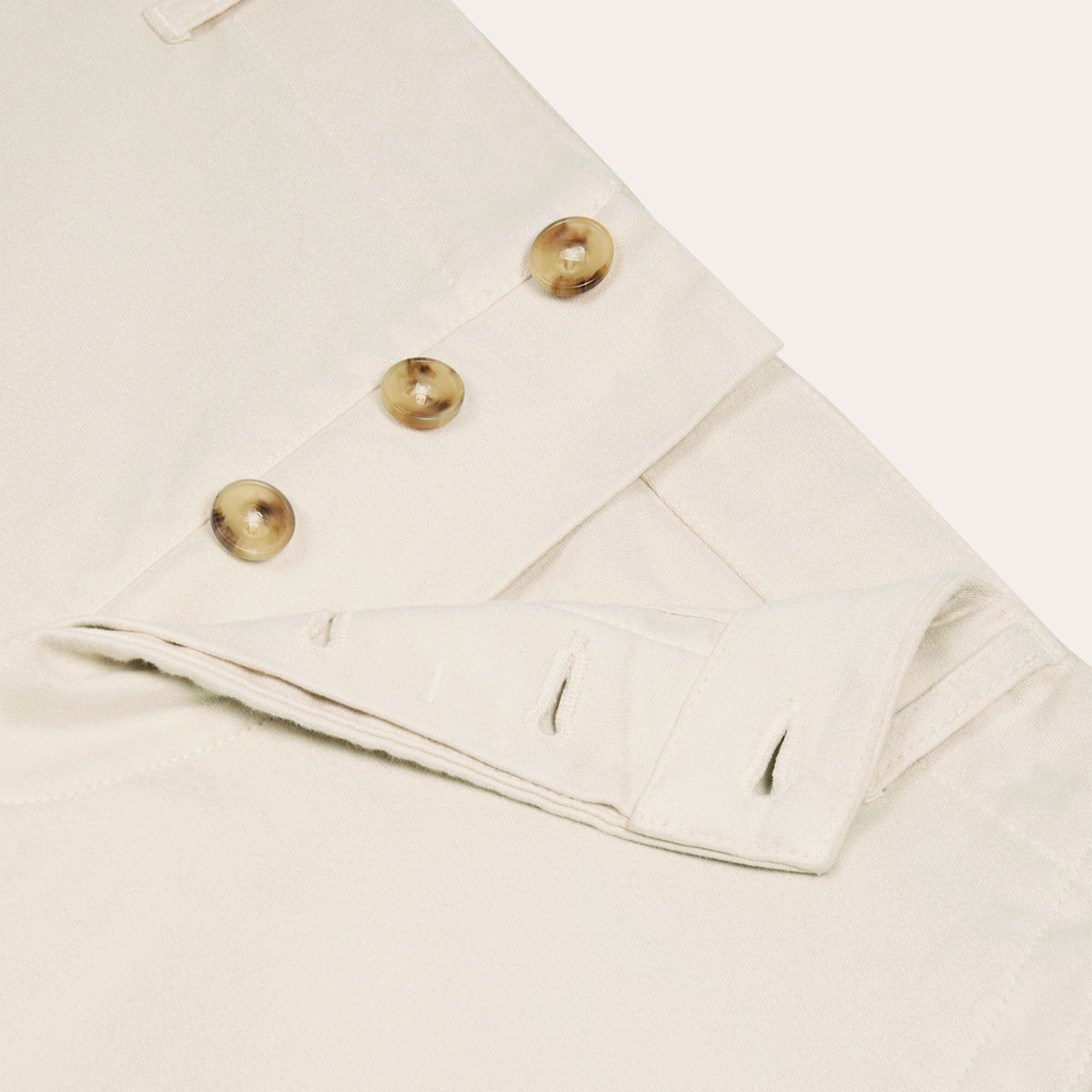 Pantalon Décontracté En Moleskine De Coton Écru