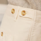Pantalon Décontracté En Moleskine De Coton Écru