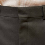 Pantalon À Pince En Laine Vert Foncé