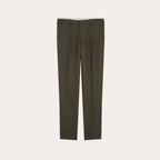 Pantalon À Pince En Laine Vert Foncé