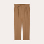 Pantalon À Double Plis En Laine Vierge Camel