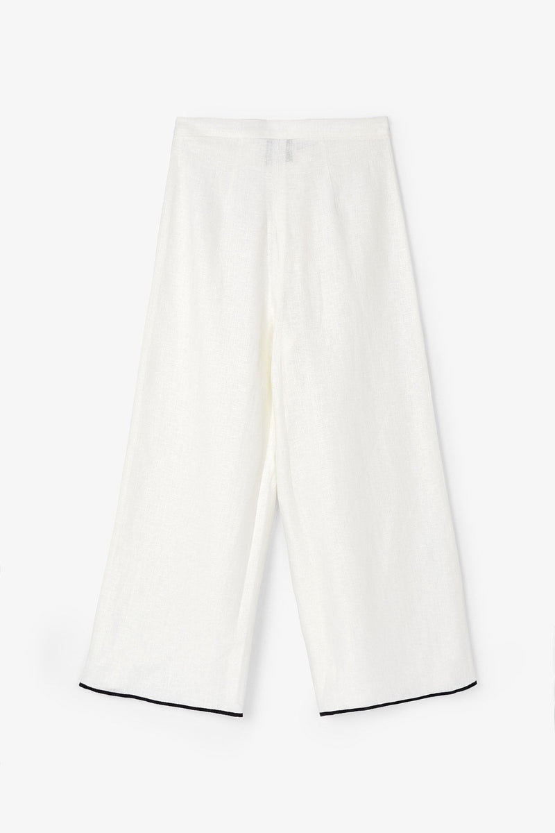 Pantalon Feston Fil Blanc