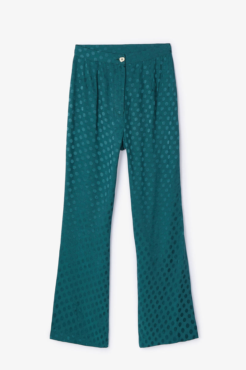 Pantalon Sixties Crop Jacquard Pois Canard