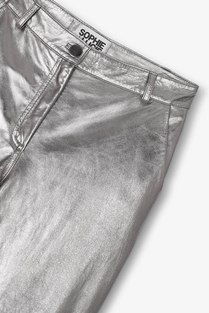 Pantalon Pete Cuir Argenté