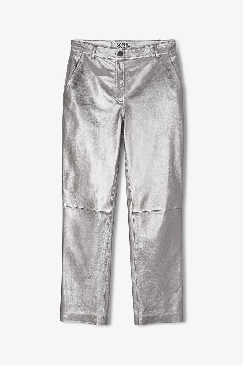 Pantalon Pete Cuir Argenté