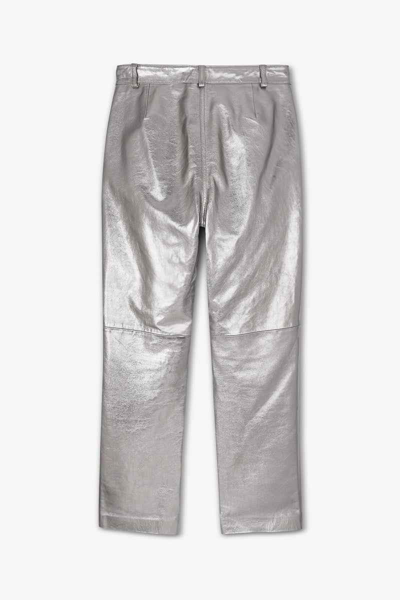 Pantalon Pete Cuir Argenté