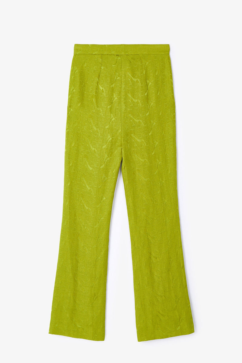 Pantalon Sixties Crop Jacquard Rustique Pistache