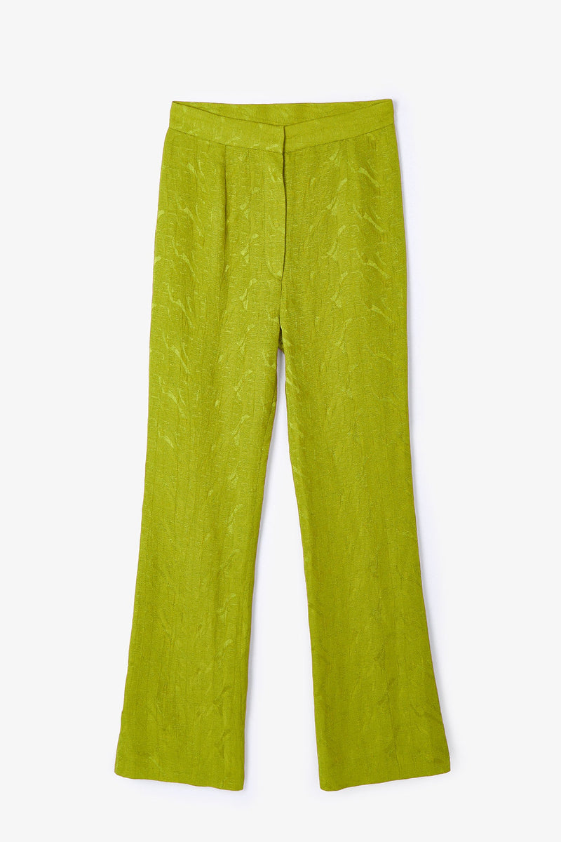 Pantalon Sixties Crop Jacquard Rustique Pistache