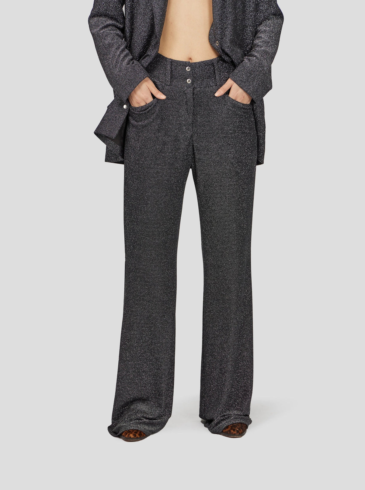 Pantalon Robin En Tricot Argenté Constellation