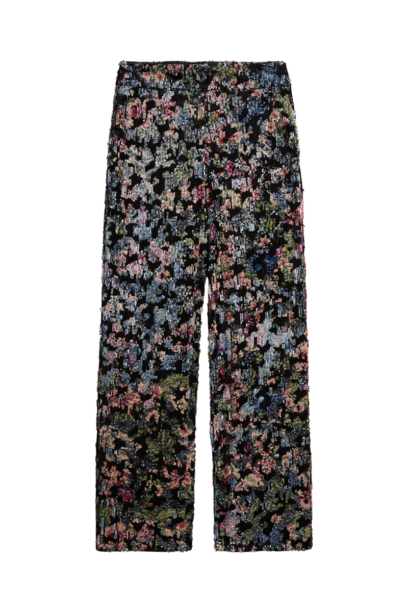 Pantalon Onyx Sequins Fleuris