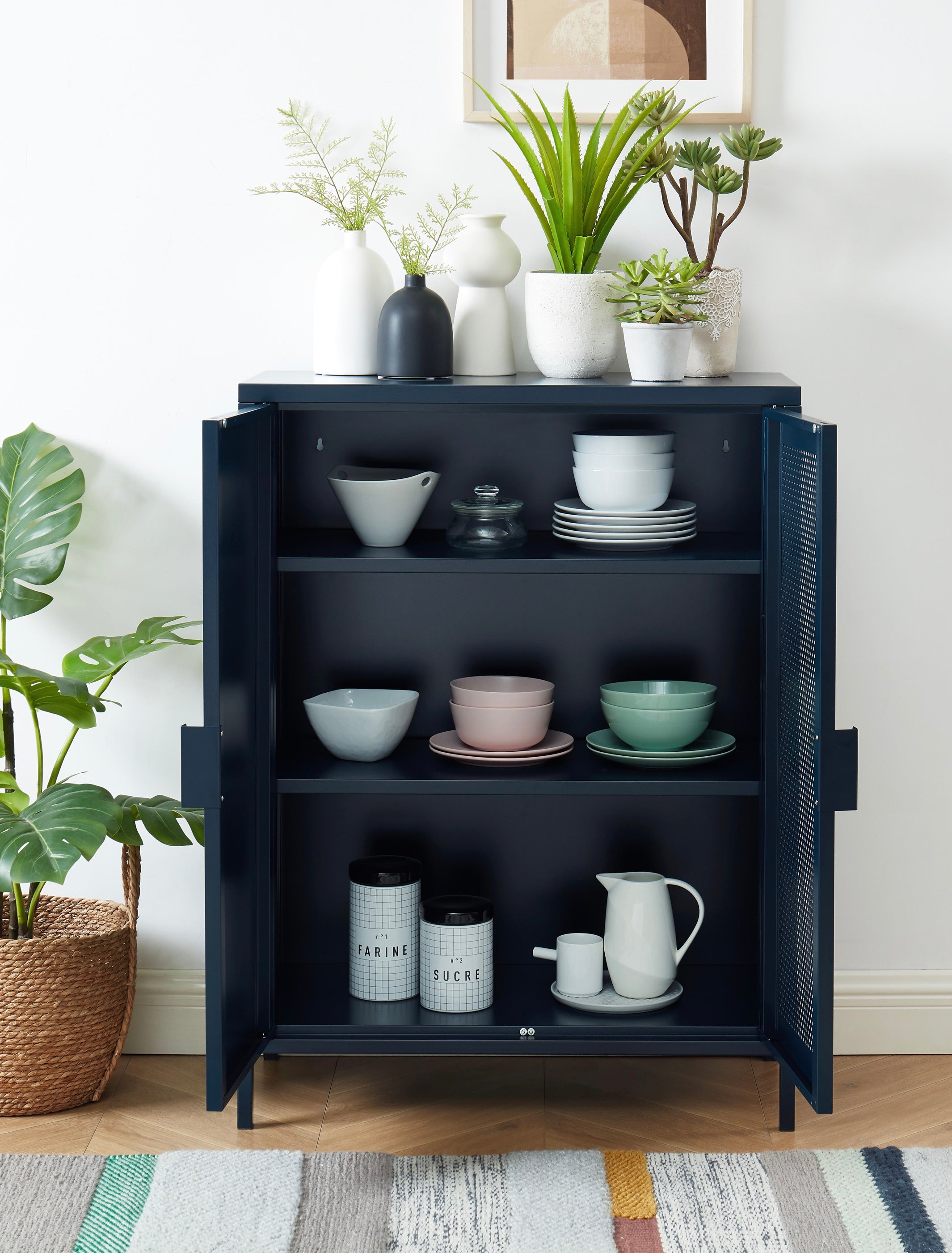 Buffet - Métal - Bleu Nuit