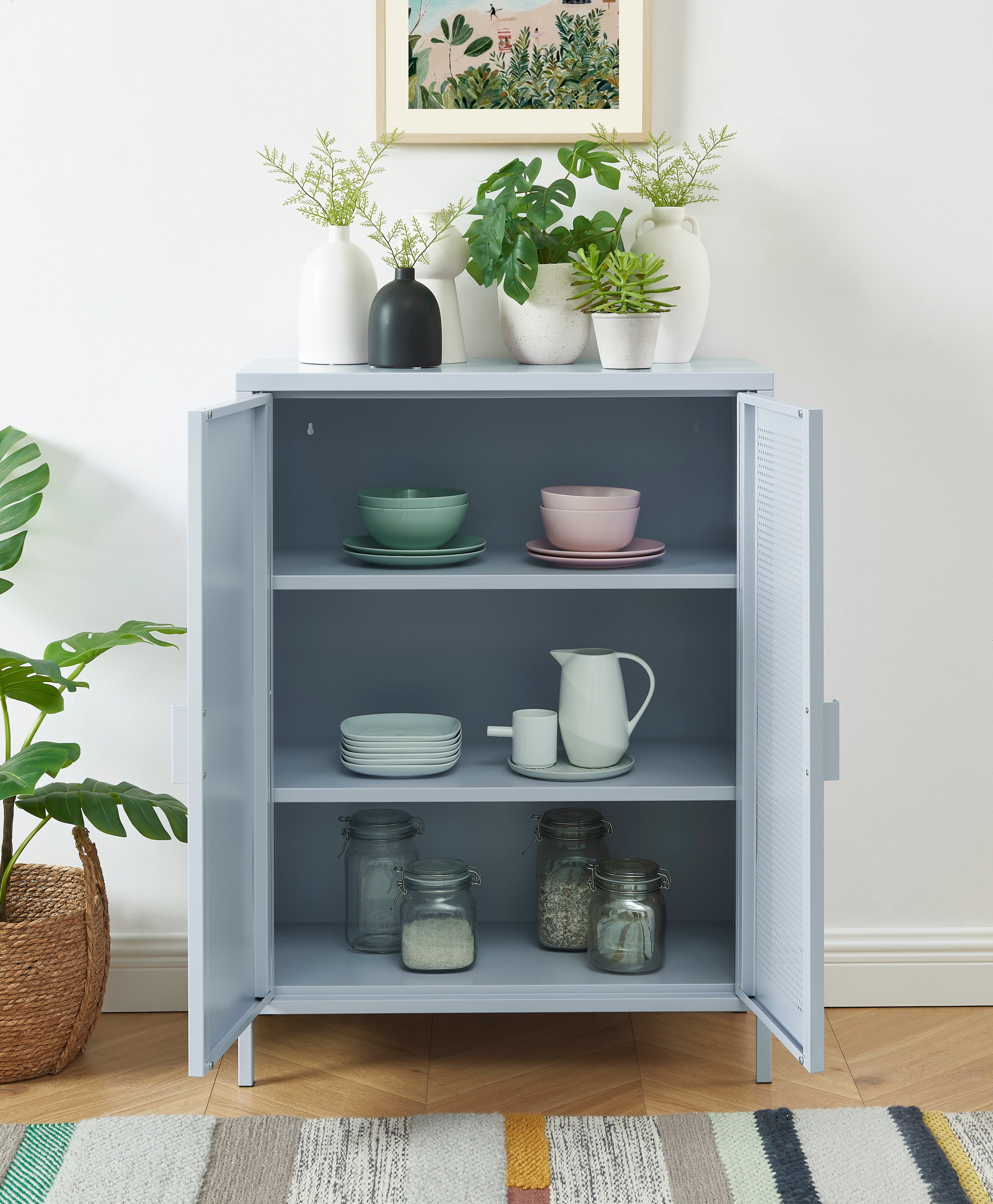 Buffet - Métal - Gris Bleu