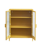 Aparador - Amarillo Mostaza - Puertas de Vidrio Estriado