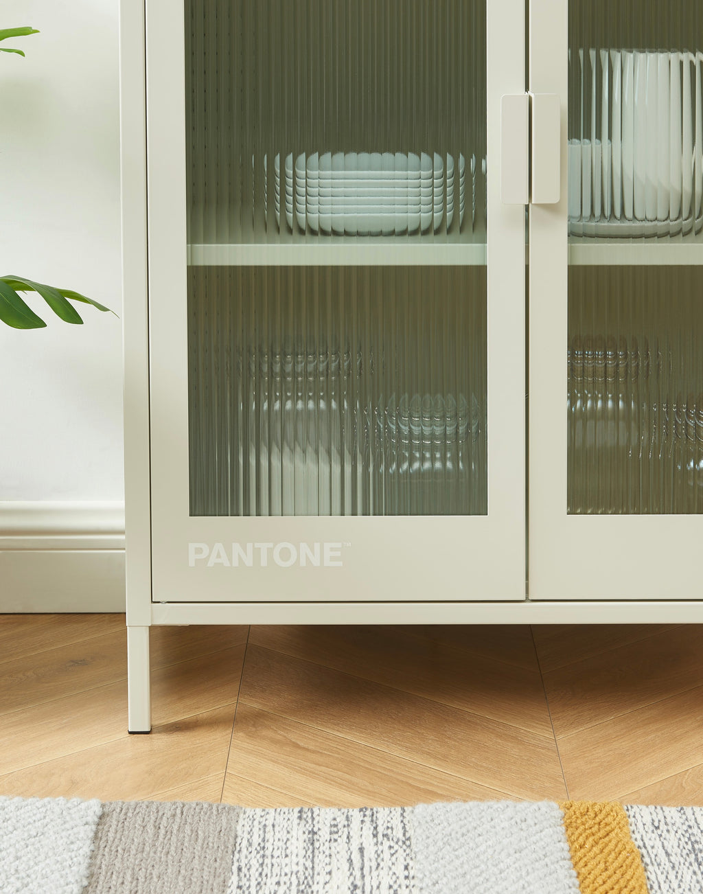 Buffet - Beige Sable - Portes En Verre Cannelé