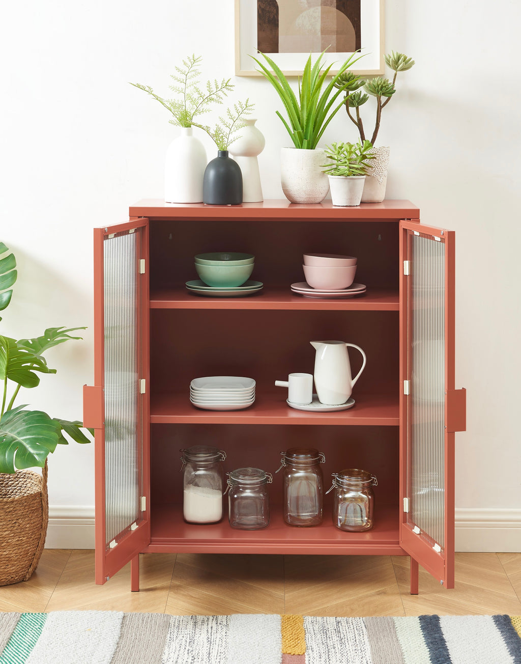 Buffet - Terracotta - Portes En Verre Cannelé