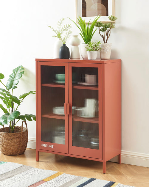 Buffet - Terracotta - Portes En Verre Cannelé