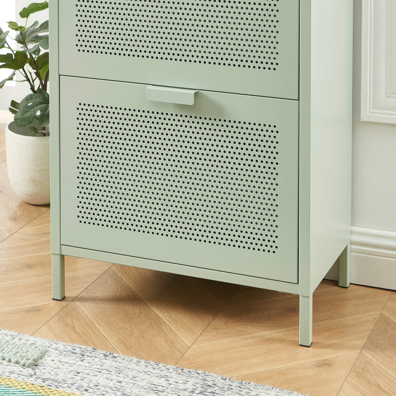 Meuble À Chaussures - Métal - Vert Amande