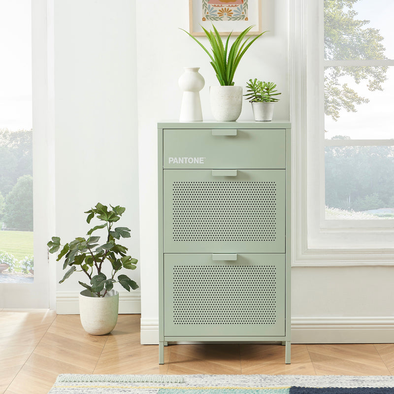 Meuble À Chaussures - Métal - Vert Amande