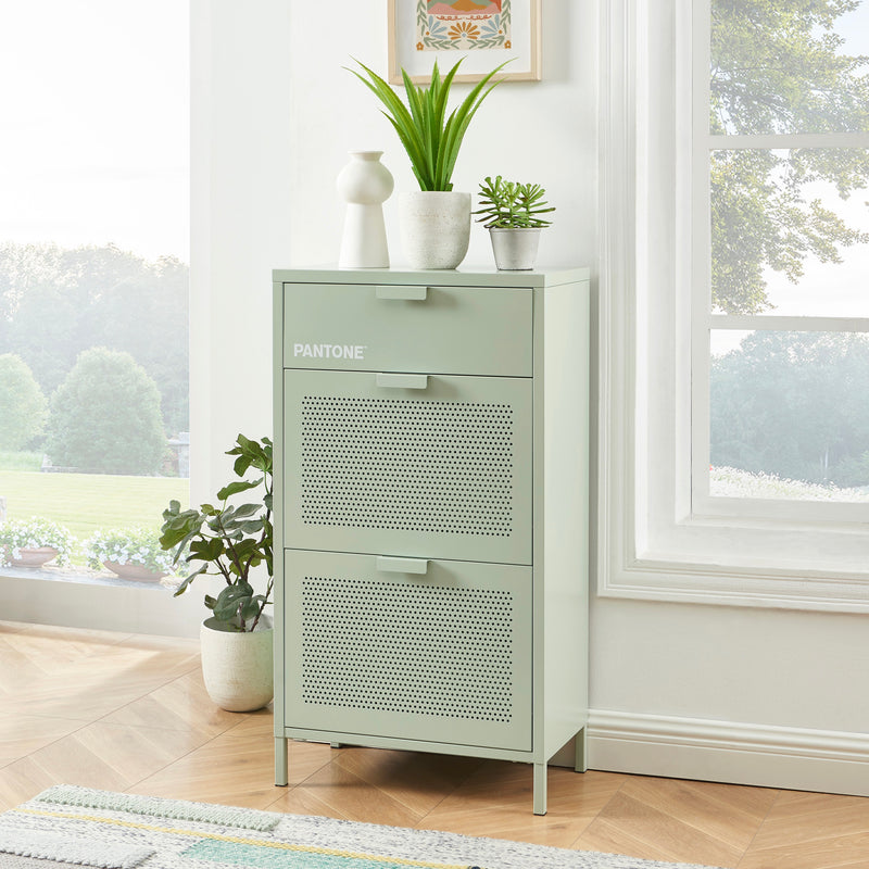 Meuble À Chaussures - Métal - Vert Amande