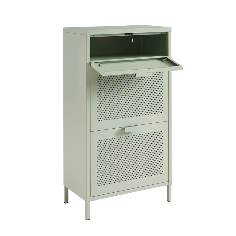 Meuble À Chaussures - Métal - Vert Amande
