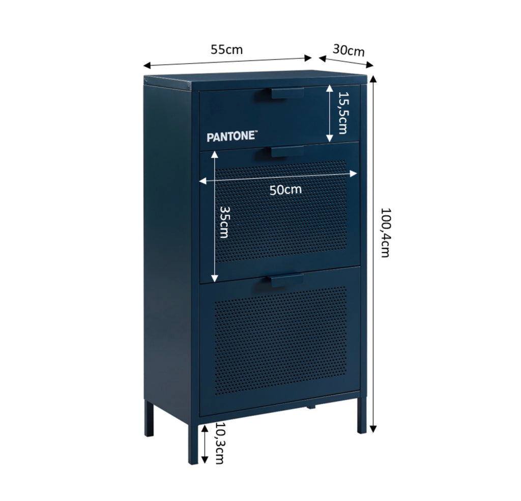 Shoe Cabinet - Metal - Midnight Blue