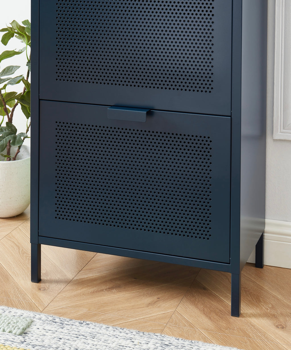 Shoe Cabinet - Metal - Midnight Blue