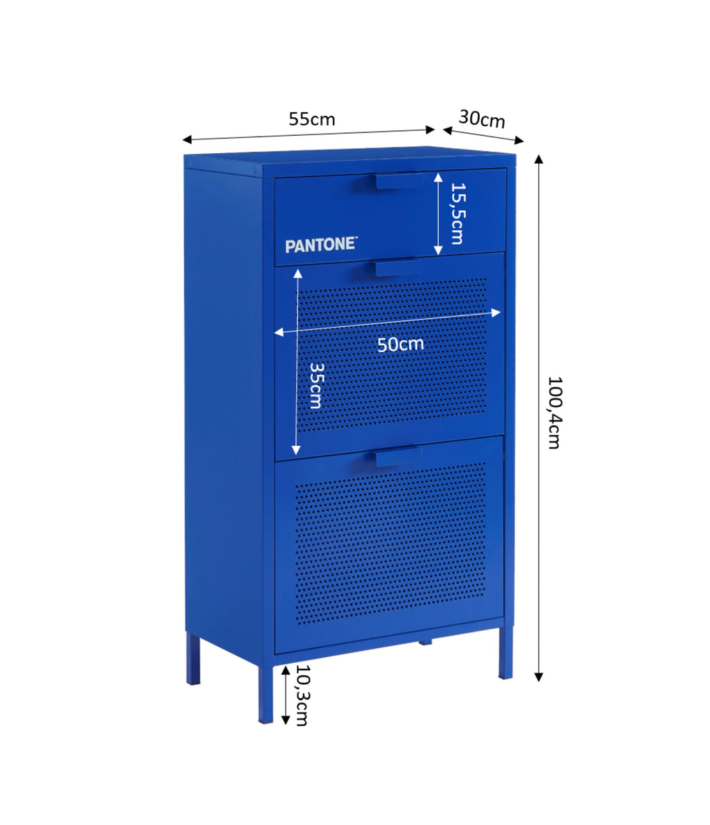 Shoe Cabinet - Metal - Electric Blue