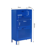 Shoe Cabinet - Metal - Electric Blue