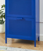 Shoe Cabinet - Metal - Electric Blue