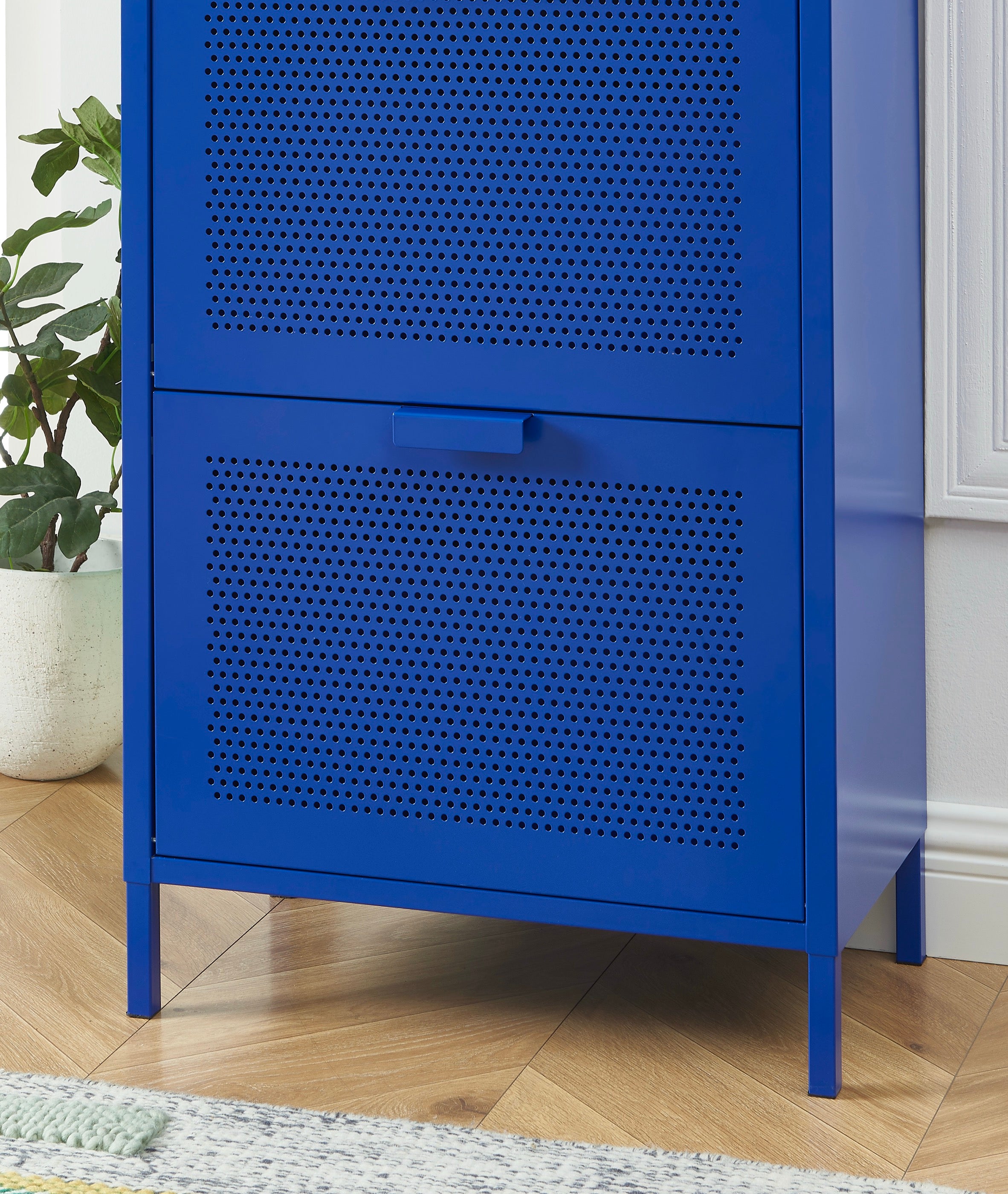 Shoe Cabinet - Metal - Electric Blue
