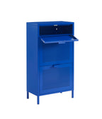 Shoe Cabinet - Metal - Electric Blue
