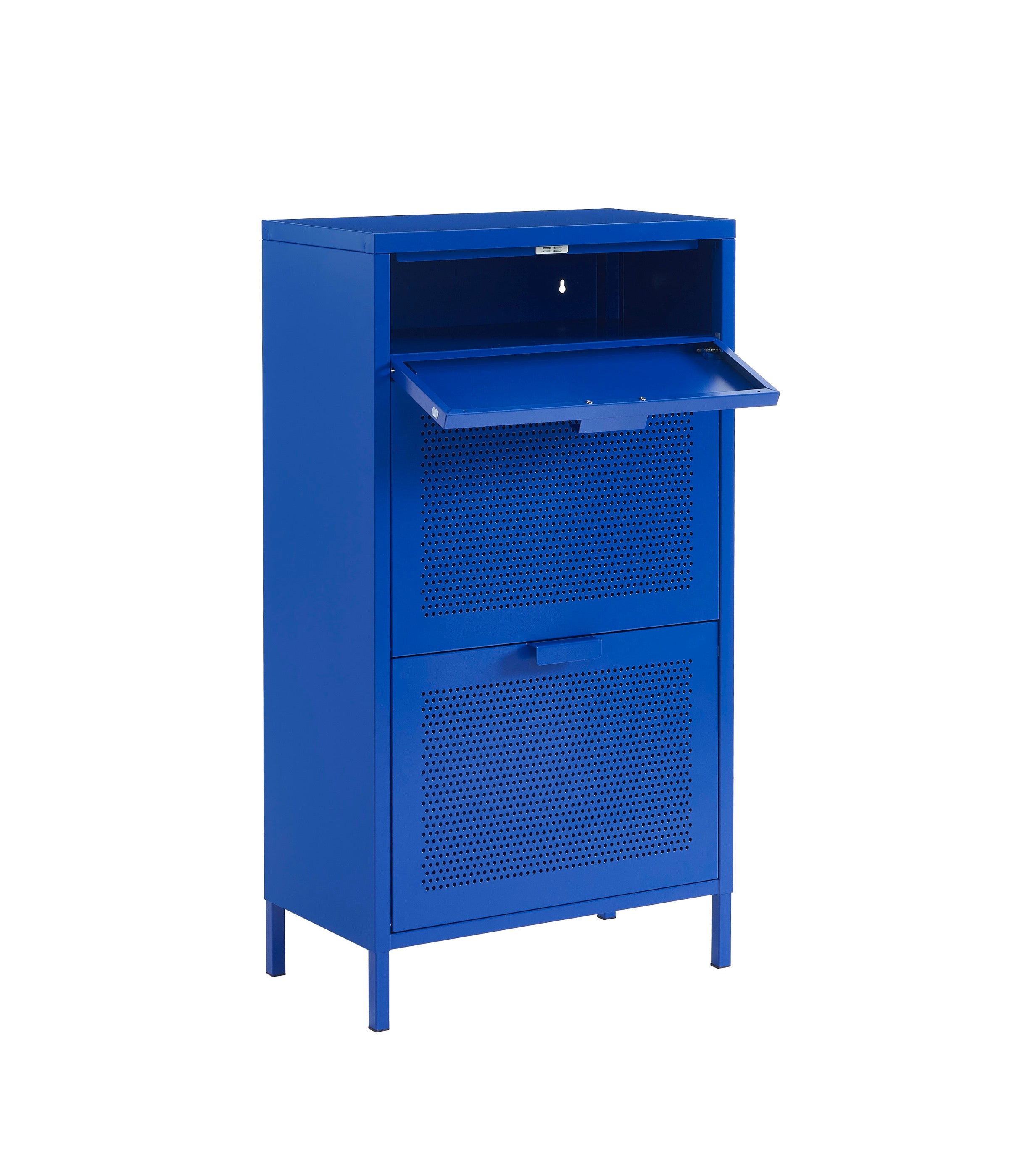Shoe Cabinet - Metal - Electric Blue
