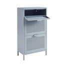 Meuble À Chaussures - Métal - Gris Bleu