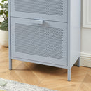 Meuble À Chaussures - Métal - Gris Bleu