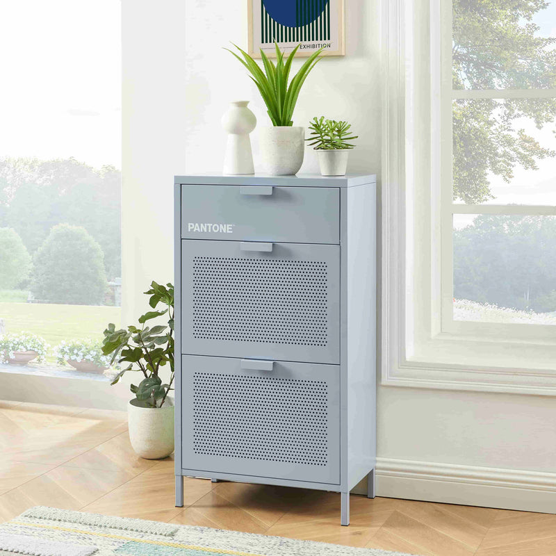 Meuble À Chaussures - Métal - Gris Bleu