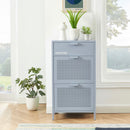 Meuble À Chaussures - Métal - Gris Bleu