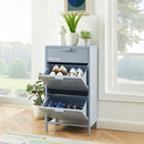 Meuble À Chaussures - Métal - Gris Bleu