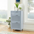 Meuble À Chaussures - Métal - Gris Bleu