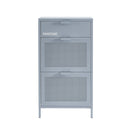 Meuble À Chaussures - Métal - Gris Bleu