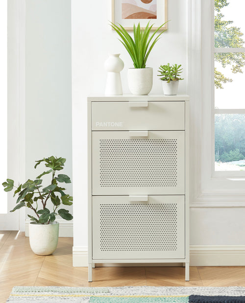 Meuble À Chaussures - Métal - Beige Sable