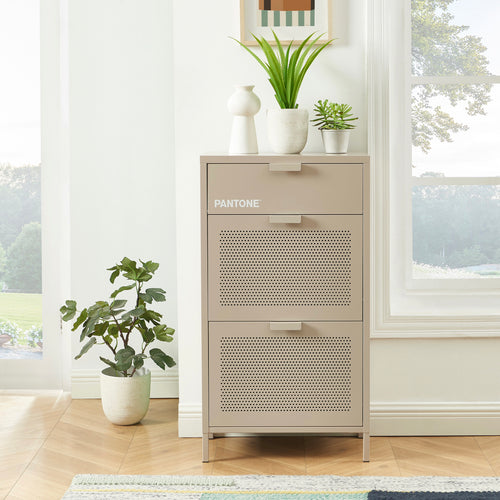 Meuble À Chaussures - Métal - Taupe