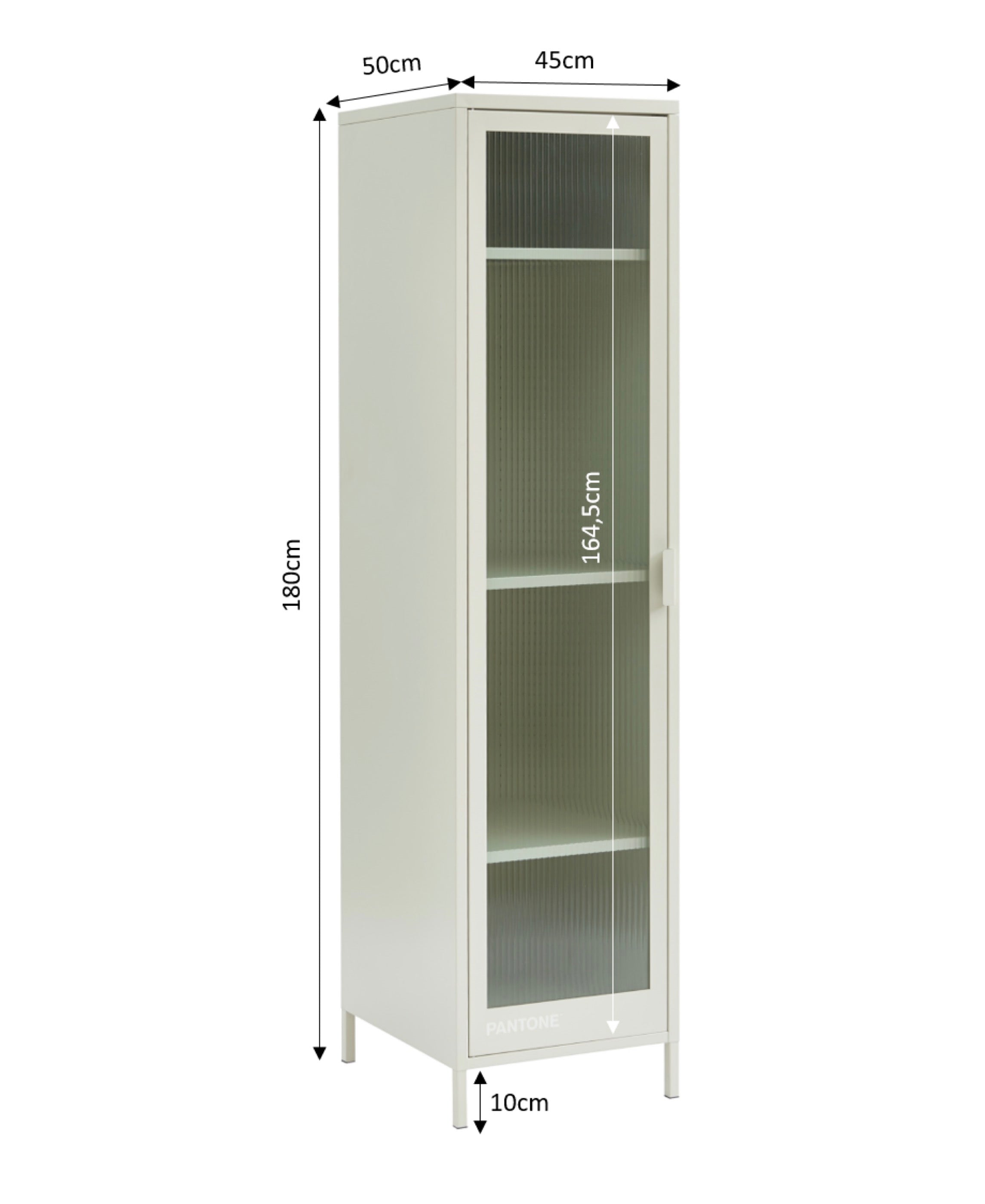 Cloakroom - Sand Beige - Fluted Glass Door