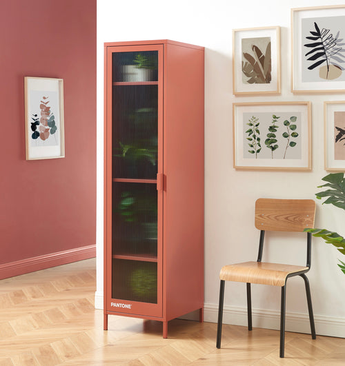 Vestiaire - Terracotta - Porte En Verre Cannelé