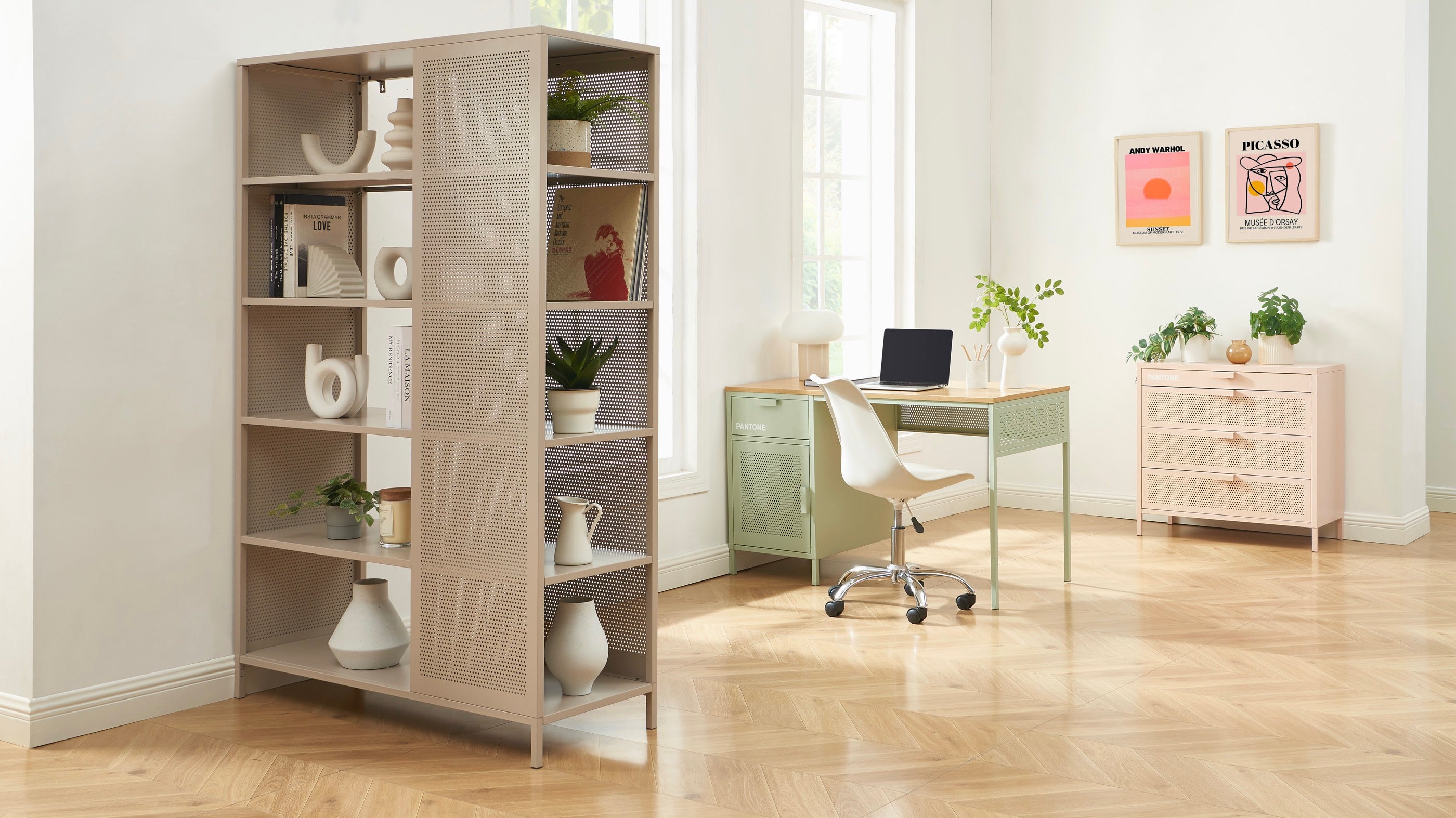 Desk - Metal - Almond Green