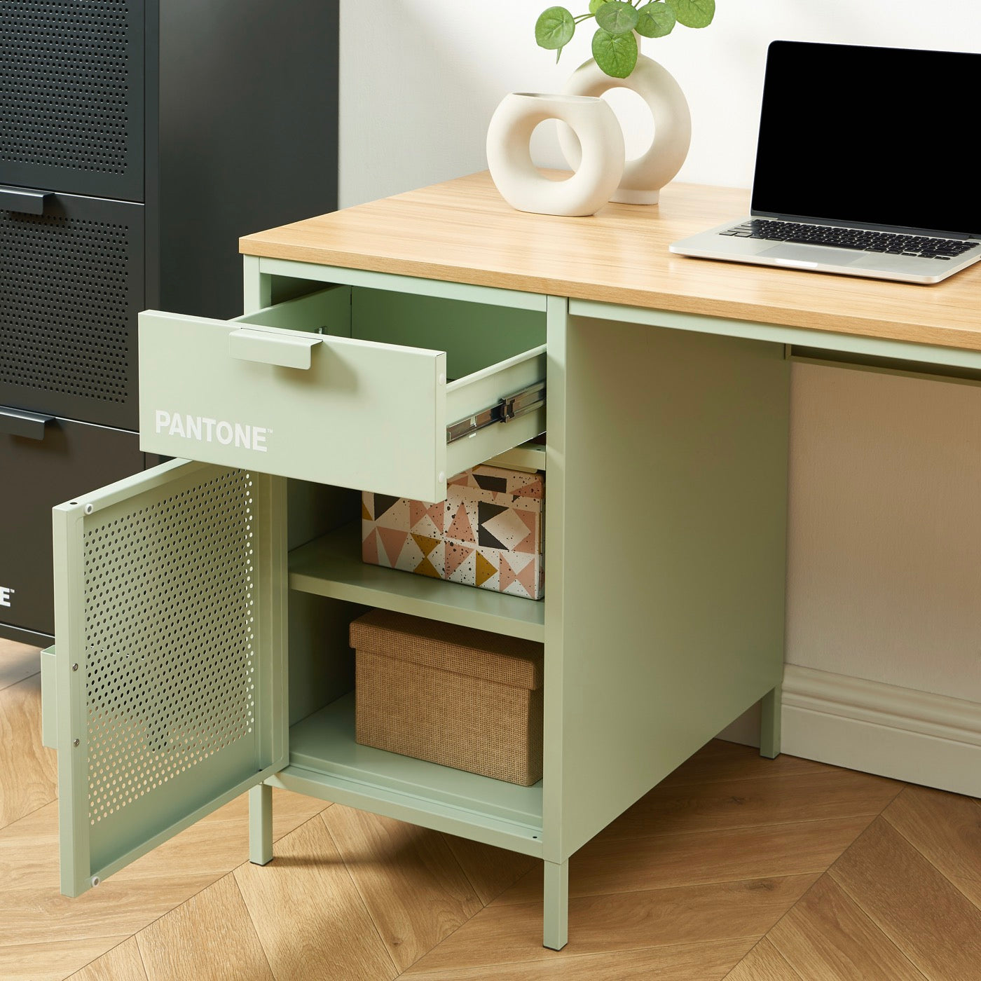 Desk - Metal - Almond Green